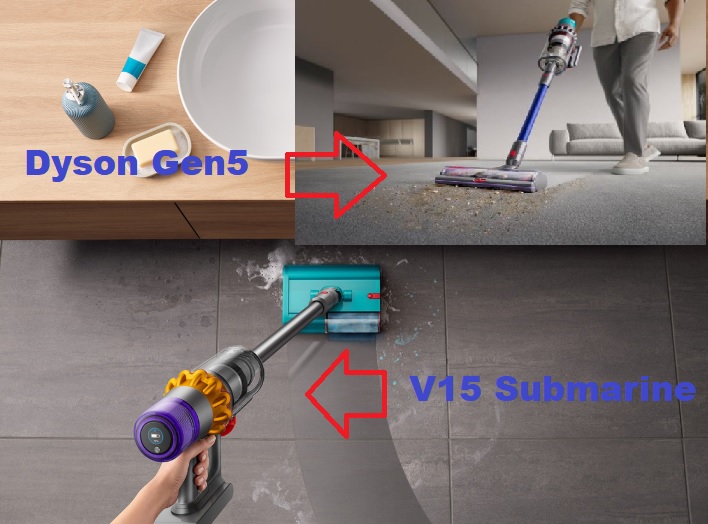 Dyson Gen5 vs V15 Submarine karşılaştırma