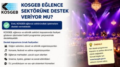 kosgeb eğlence sektörüne destek veriyor mu